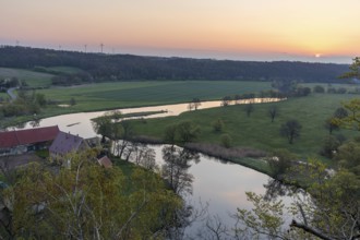 Landscape with Freiberger Mulde and Buch Monastery, Leisnig, Saxony, Germany