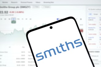 Dhaka, Bangladesh- 5 Dec 2024: Smiths Group logo is displayed on smartphone. Smiths Group plc is a