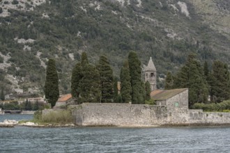 Monastery island of Sveti Ðorde, St George, Bay of Kotor, Montenegro, Balkans