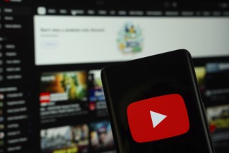 Dhaka, Bangladesh- 10 July 2025: Youtube logo is displayed on a smartphone screen, with the website