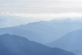 Silhouettes, Dramatic Mountain Landscape, View from Hochkönig, Salzburger Land, Austria