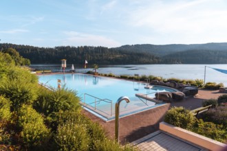 Beautiful pool at Lake Schluch in the Black Forest in Germany, enjoy the summer and the holidays