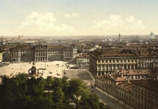 Imperial Council Square, West Side, St. Petersburg, Russia, c. 1890, Historic, digitally enhanced