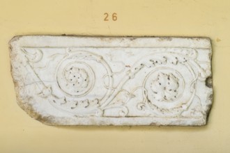 Fragment of a frieze slab with continuous scrollwork, white marble, Municipal Lapidarium, City of