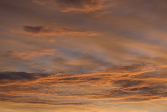 Roite cloudy sky in the evening, Bavaria, Germany
