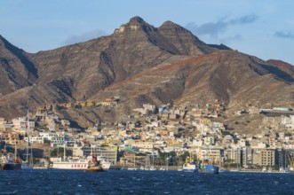 View over fisher port and city. San Vincente. Mindelo. Cabo Verde. Africa