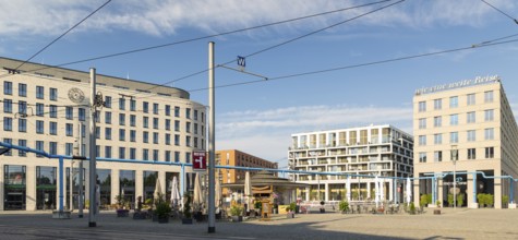 New development on the southern side of Postplatz, Dresden, Saxony, Germany
