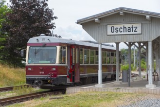 Railcar 137515, Döllnitzbahn in the narrow-gauge railway station of Oschatz, North Saxony, Saxony,