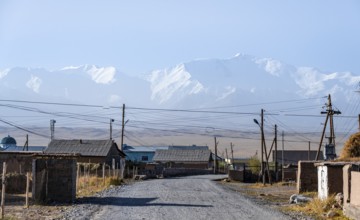 Sary Mogul village, snow-capped mountains, Pamir Mountains, high mountains, Transalai Range, Alay