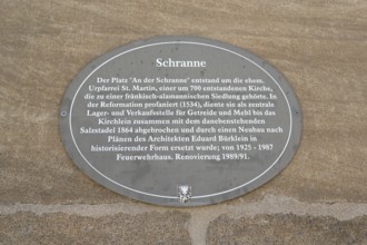 Information sign at the former Schranne, Bismarckanlage 20, Weißenburg, Middle Franconia, Bavaria,
