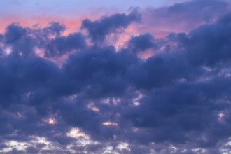 Rain clouds (Nimbostratus) in the evening, Bavaria, Germany