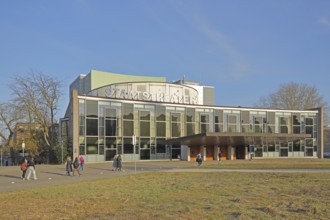 State theatre and pedestrian, Kassel, Hesse, Germany