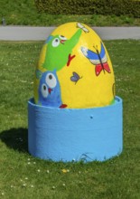 Easter eggs, public Easter decoration in Tomelilla, Skåne County, Sweden, Scandinavia
