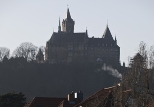 View of Wernigerode Castle, Harz Mountains, Saxony-Anhalt, Germany