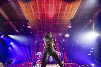 Chris Motionless Cerulli, singer of Motionless in White live on The Afraid Of The Dark Tour at