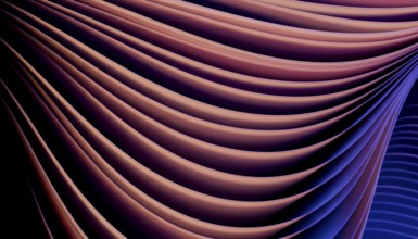 Discover flowing waves of blue and purple light forming abstract patterns. The elegant curves and