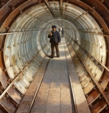 The Tower Subway in 1870, a tunnel beneath the River Thames in central London, England, United