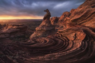Striking rock formations captured at sunset in Coyote Buttes, Paria Canyon-Vermilion Cliffs