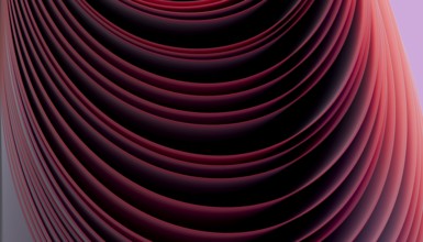 A visually captivating 3D render featuring smooth, flowing maroon waves against a soft gradient