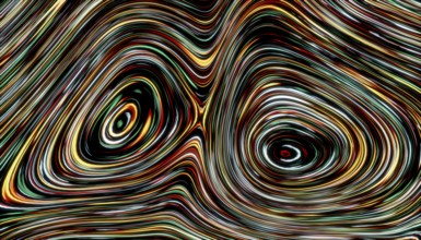 Dynamic 3D render featuring flowing wavy patterns in vibrant colors, inspired by Ethereum