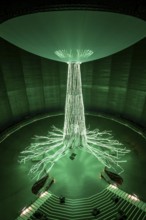 New exhibition at Gasometer Oberhausen, art sculpture The Tree, 40 meter high light installation,