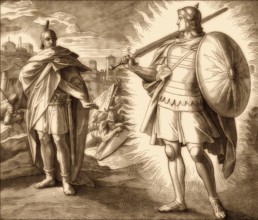 Joshua and the Angel, Old Testament, by Julius Schnorr von Carolsfeld, 1860