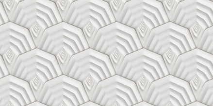 White prism pattern with a 3D depth effect creates an optical illusion of layered geometry. Ideal