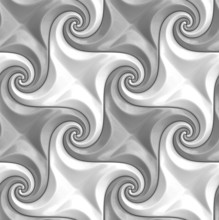 A repeating 3D swirl pattern in grayscale, perfect for creating sophisticated wallpaper or sleek