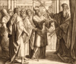 The Blossoming of Aaron's Rod, Old Testament, by Julius Schnorr von Carolsfeld, 1860