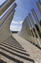 Art in public space, sculpture made of aluminum profile pipes by artist Martin Burchard, life's