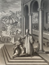 The Parable of the Great Banquet, New Testament, steel engraving 1853, digitally restored