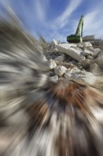 Demolition ruins of the Angererstraße 9 post office, subject of economic crisis, Munich, Bavaria,