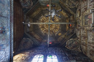 Vaulted ceiling of St. George's Orthodox Church, around 1500, wooden church, Drochobych, Ukraine
