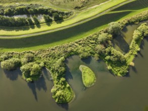 Haltern-Marl, North Rhine-Westphalia, Germany - Lippe, flood protection in the