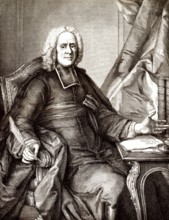 Porträt von Charles Rollin, 1661, 1741, einem französischen Historiker und Pädagogen