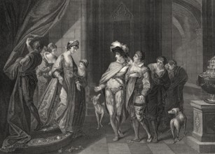 Das Gespräch zwischen König Edgar oder Eadgar von England, 944-975, und Elfrida oder Aelfthrith, um