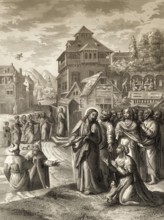 The Faith of a Canaanite Woman, New Testament, steel engraving 1853, digitally restored