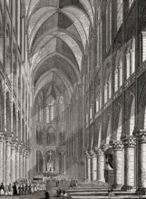 The Church of Notre-Dame de Paris, antique steel engraved print, 1831