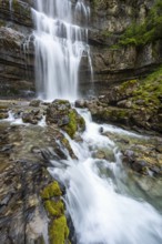 Cascata di Mezzo waterfall, long exposure, Vallesinella, Brenta, Trentino, Italy