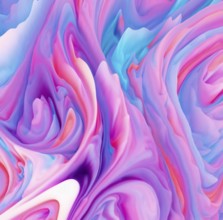 An abstract illustration showcasing dynamic bursts of pastel colors. The swirling hues of pink,