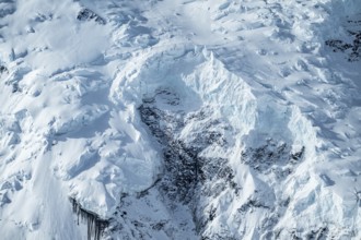Detail, glacier, aerial view, Alaska Range, Denali National Park, Alaska, USA