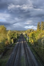 Railway line, tracks, rails, Constance county, Baden-Württemberg, Germany