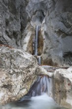 Heckenbach waterfall, The dripping eye of nature, Kochel am See, Bavaria, Germany