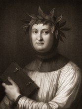 Francesco Petrarca or Petrarch, 1304 - 1374, an Italian poet and historian