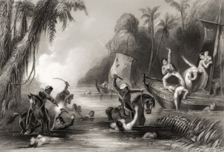 The Bibighar Massacre, on 27 June 1857, siege of Cawnpore or Kanpur, Indian rebellion of 1857