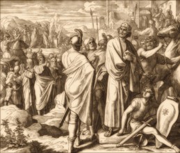 Rehoboam and Jeroboam I, Old Testament, by Julius Schnorr von Carolsfeld