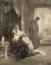 Isaac Blesses Jacob, woodcut by Gustave Doré