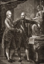 Leopold II, 1747-1792, with his brother Joseph II, 1741-1790, Holy Roman Emperors