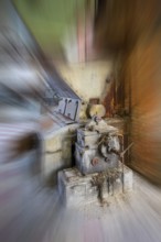 Industrial ruin, economic crisis theme, zoom effect