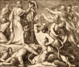 Bronze Serpent, Old Testament, by Julius Schnorr von Carolsfeld, 1860
